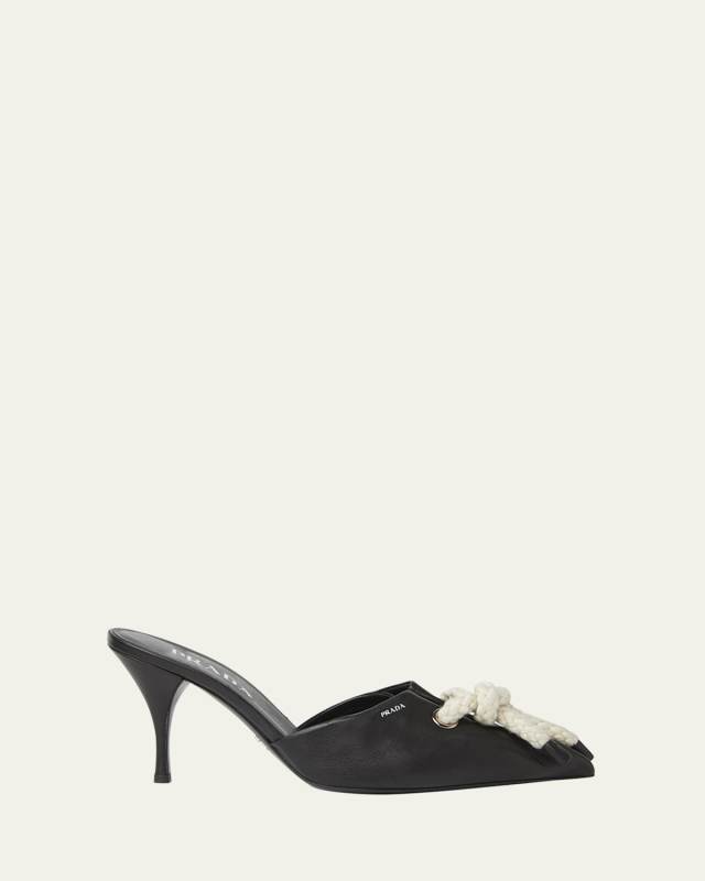 Knotted Rope Nappa Leather Mules